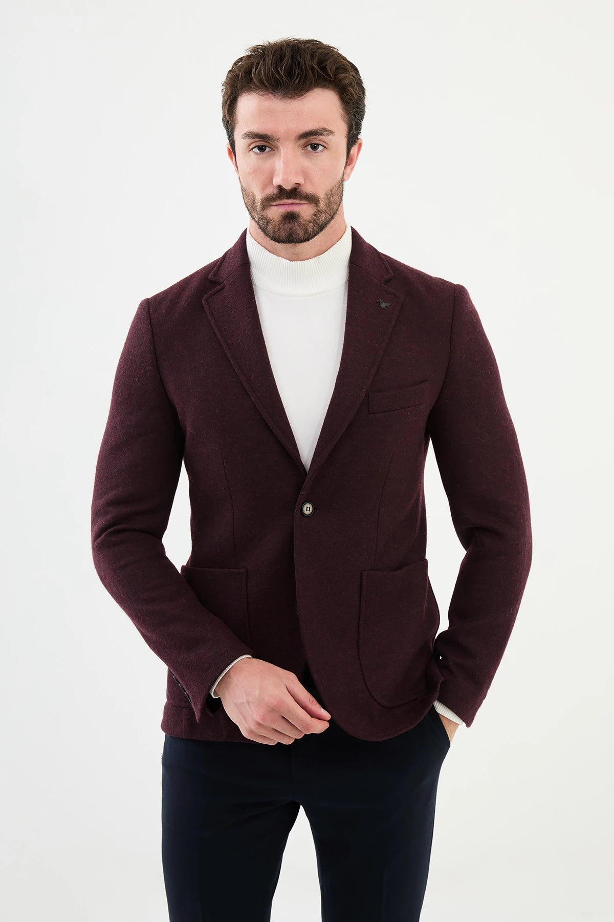 Mens red wool blazer best sale