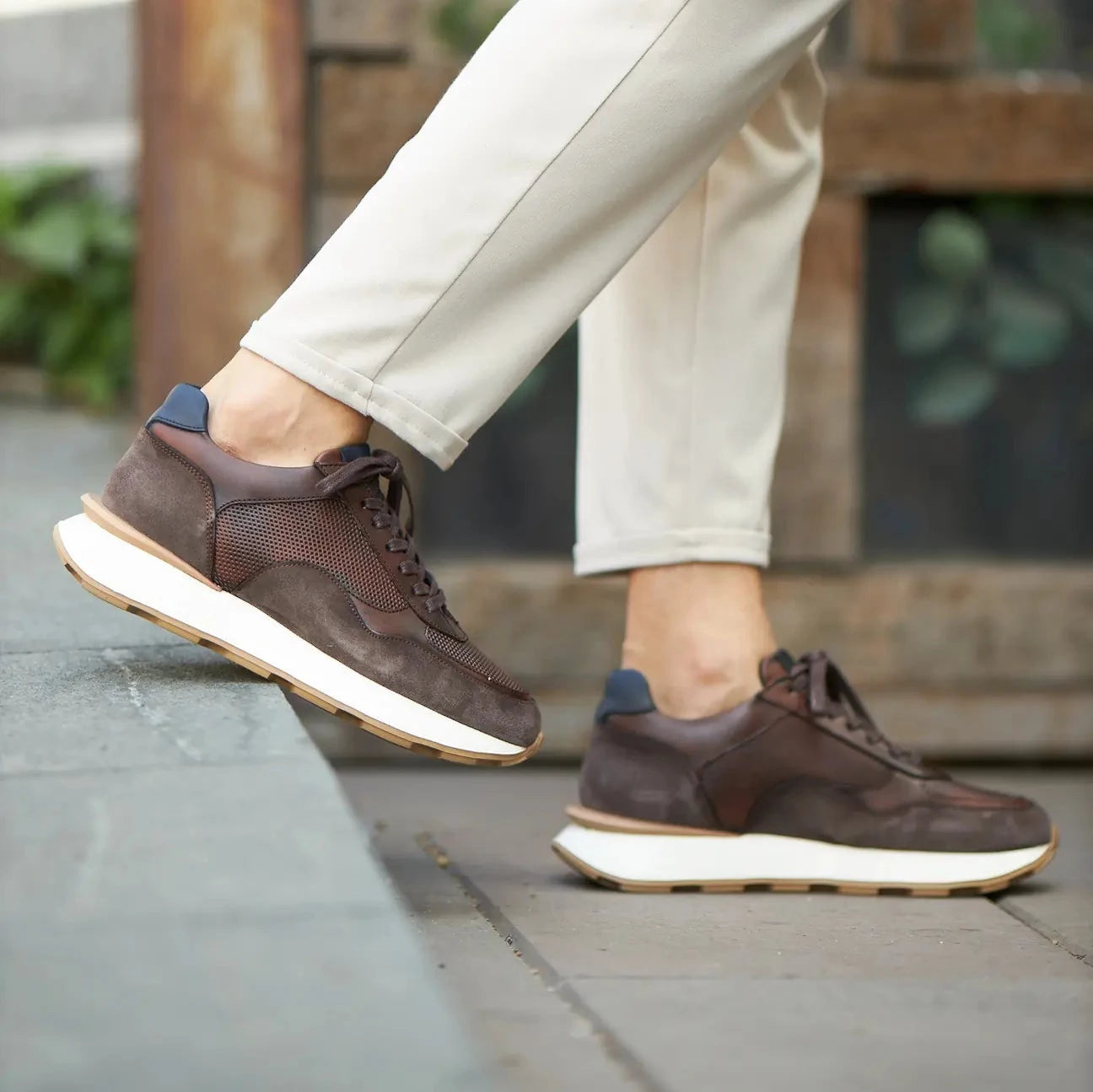 Brown Calf Suede Runners