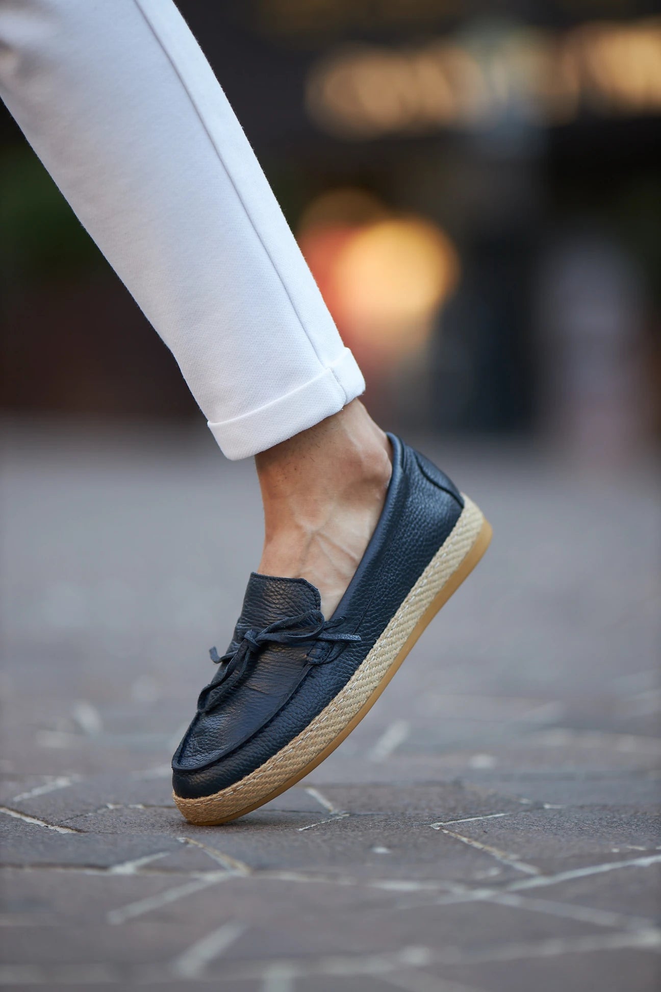 Black Juet Sole Bow Loafer