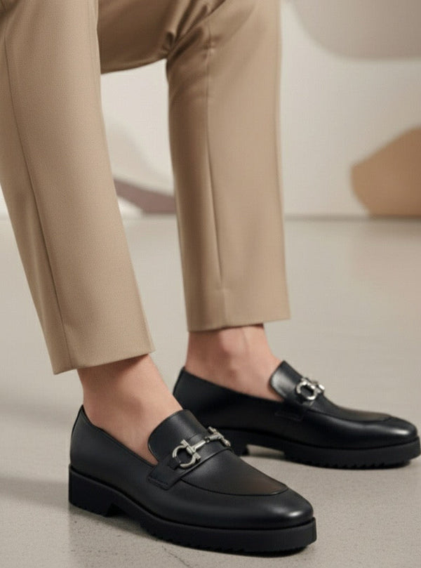 Black Chunky Loafers