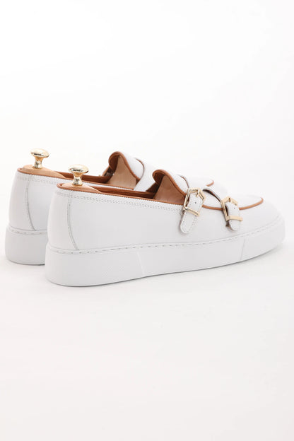 White Casual Monk Strap Eva Sole Shoes