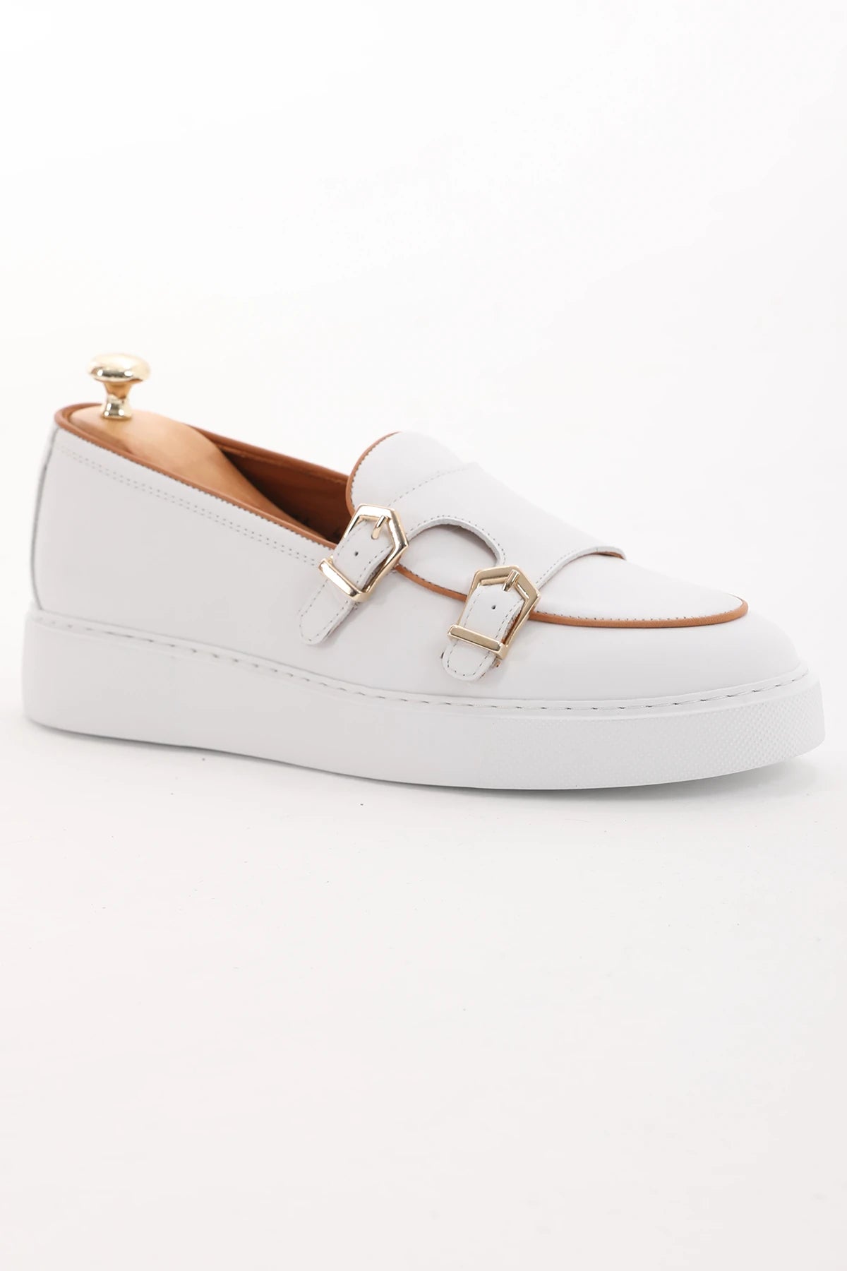 White Casual Monk Strap Eva Sole Shoes