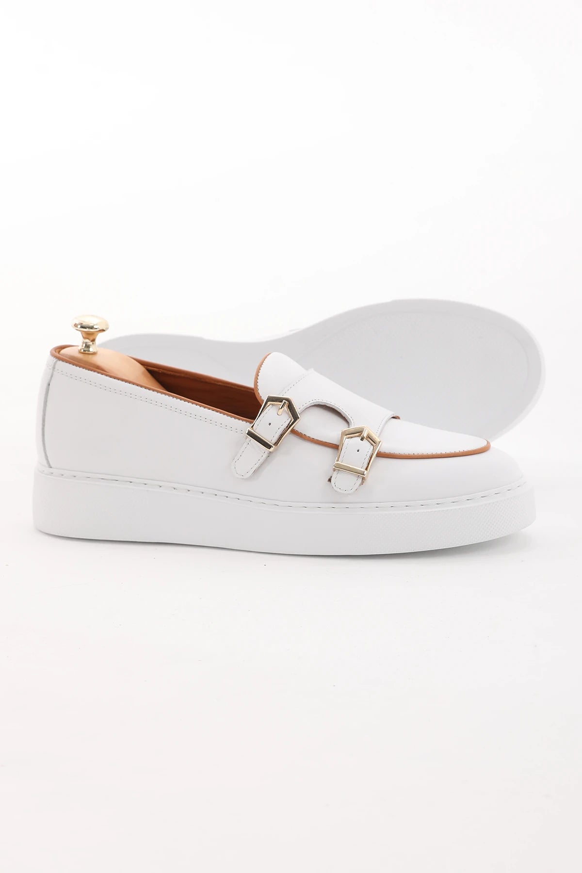 White Casual Monk Strap Eva Sole Shoes