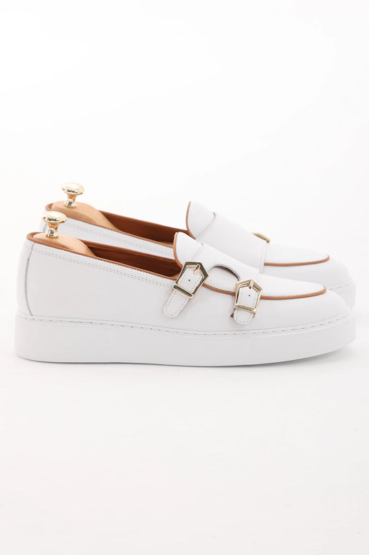 White Casual Monk Strap Eva Sole Shoes