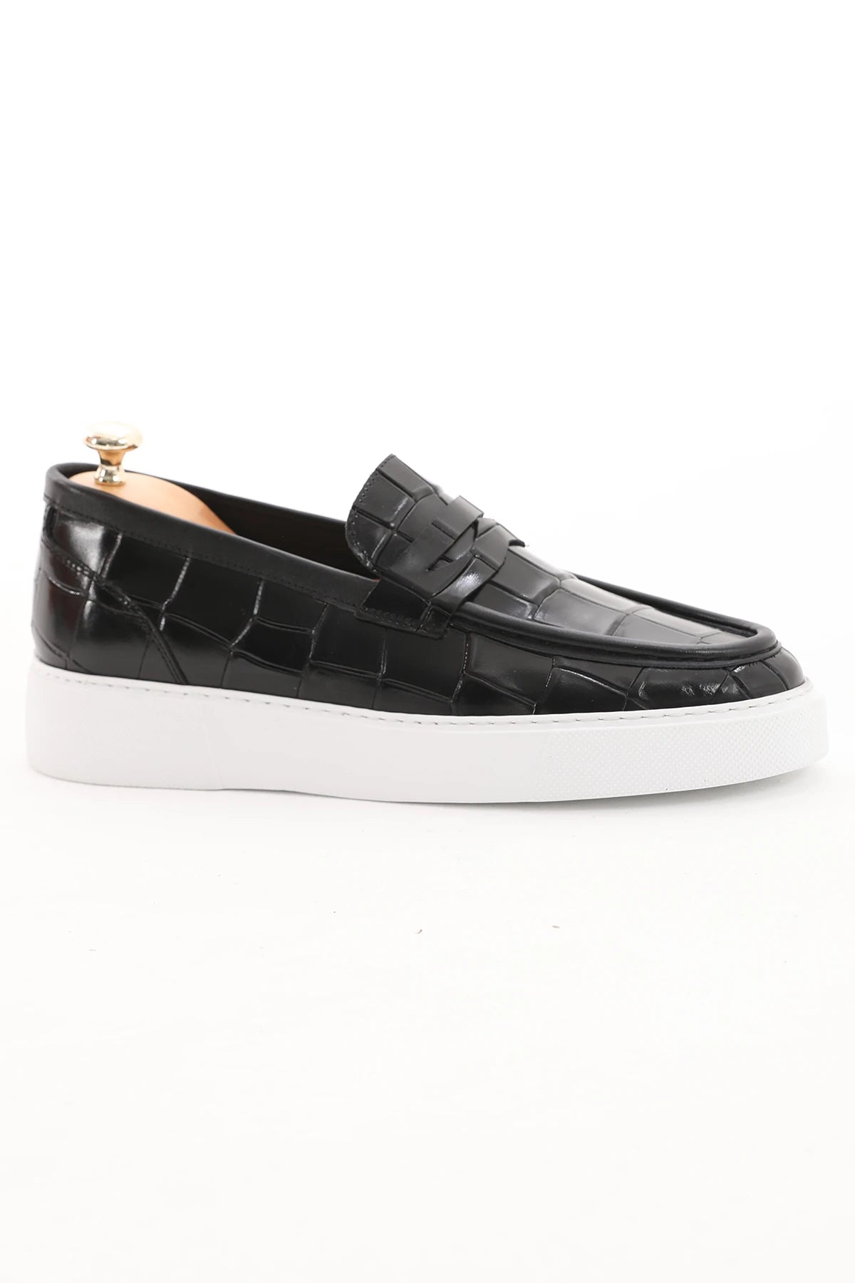 Black Croc Casual Loafer