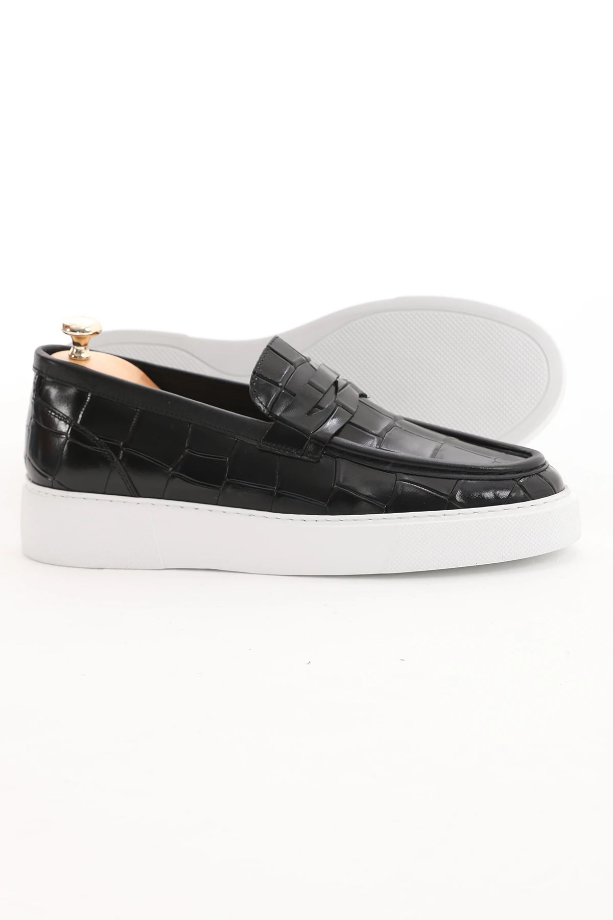 Black Croc Casual Loafer