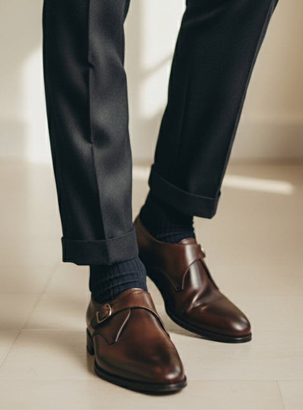 Brown Single Monk Shoes