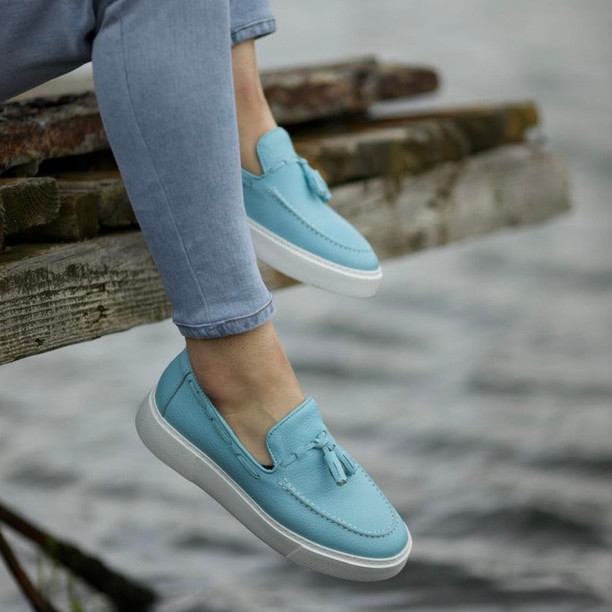 Blue Grain Belgian Tassel Loafer