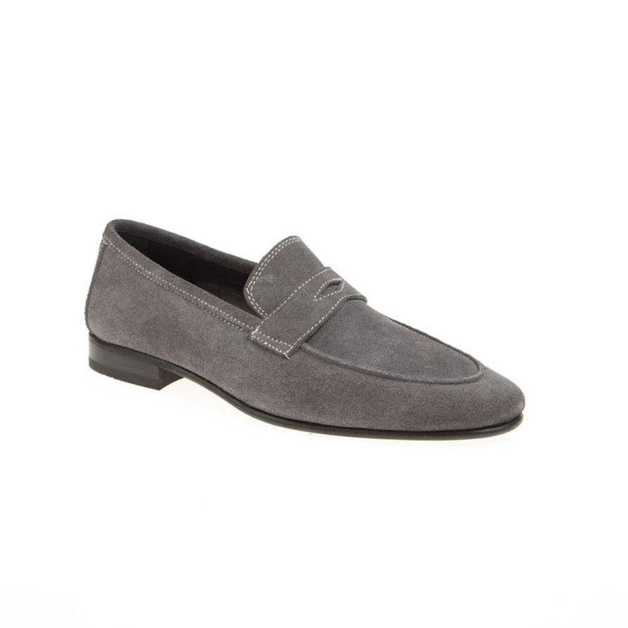 Grey Suede Penny Loafer