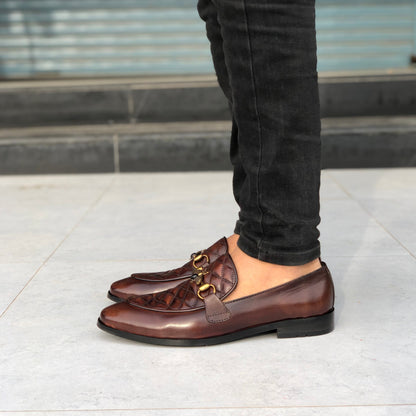 Brown Diamond Bee Loafers