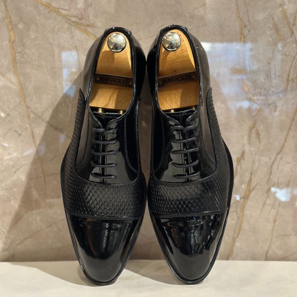 Black Patent Capote