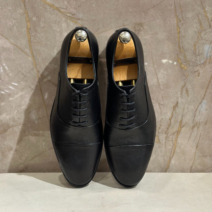 Black Grainy Captoe Oxford