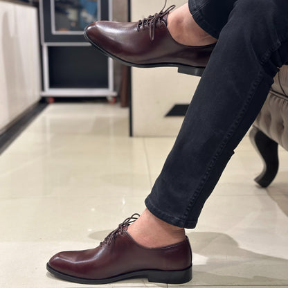 Burgundy Wholecut Laces Shoes