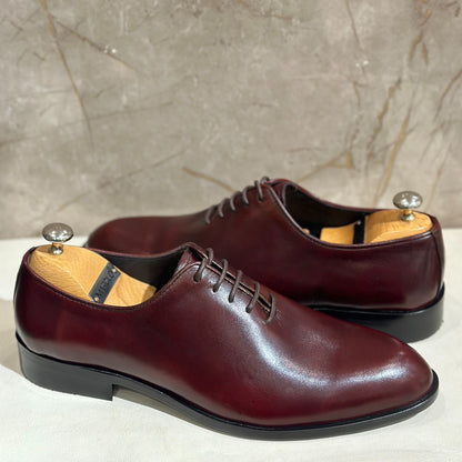 Burgundy Wholecut Laces Shoes