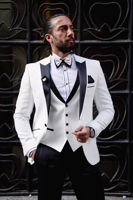 Satin Collar Special Design Wedding Suit