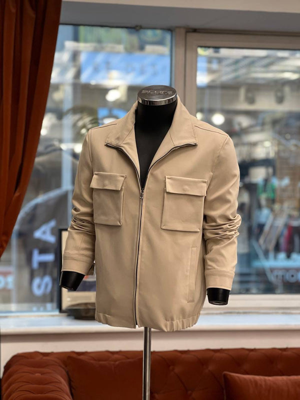 Beige Double Pocket jacket