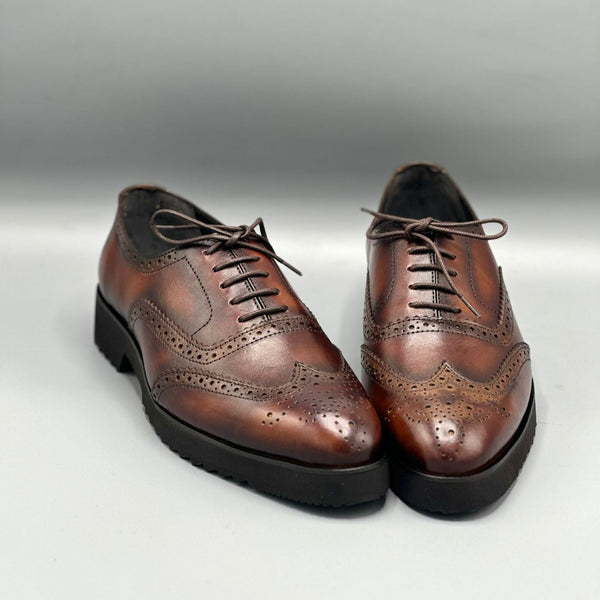 Full Brogue Wingtip Chunky Shoes