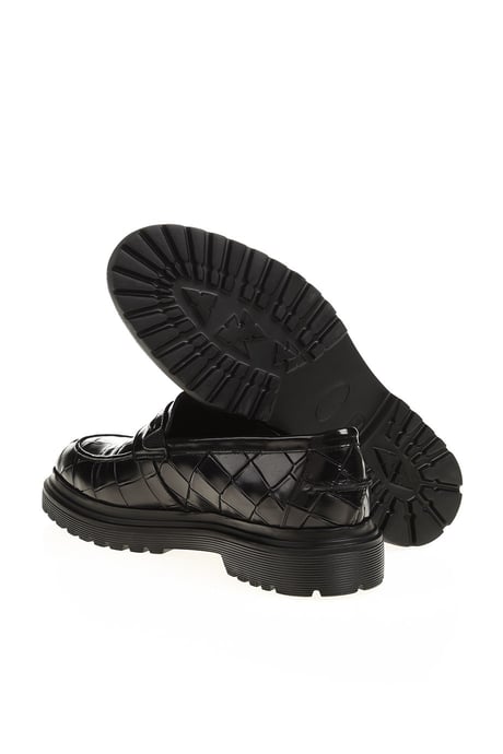 Black Croc Chunky Shoes