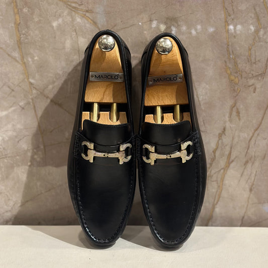 Black GB Driving Loafers