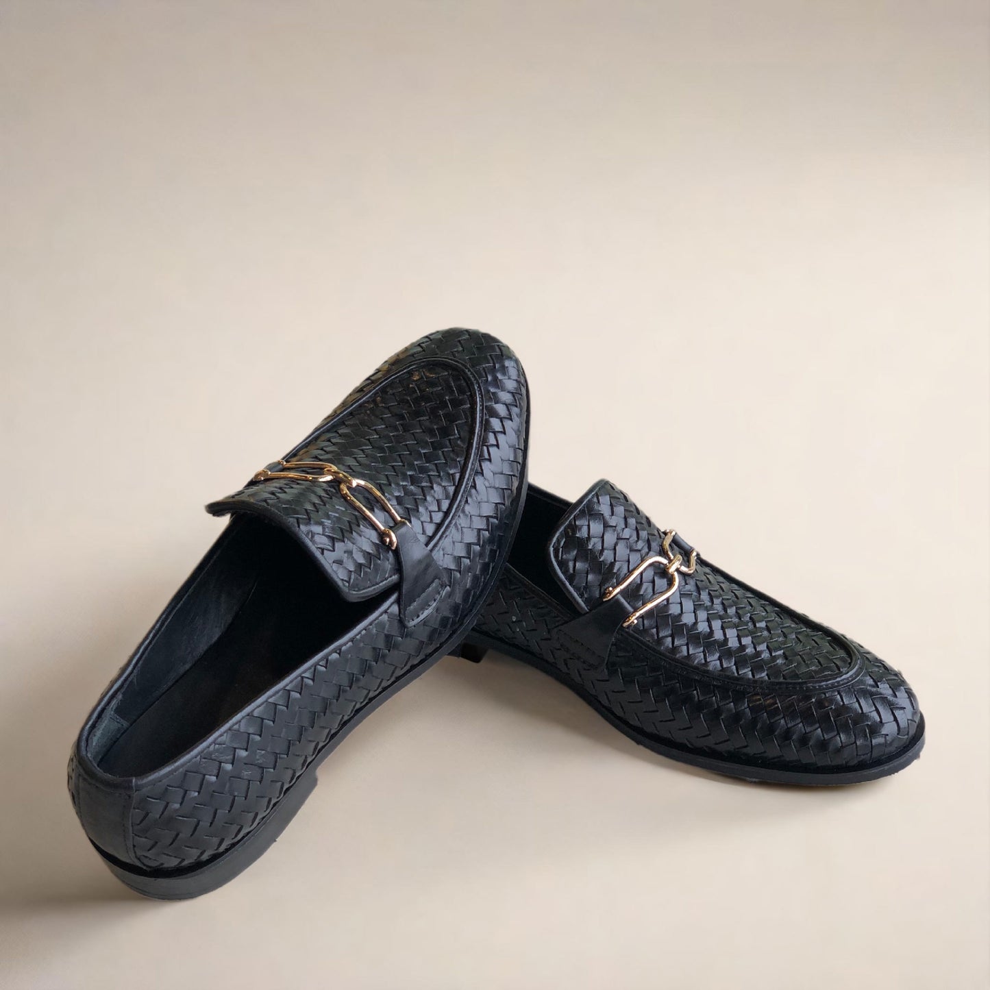 Black Knitting Buckle Loafer