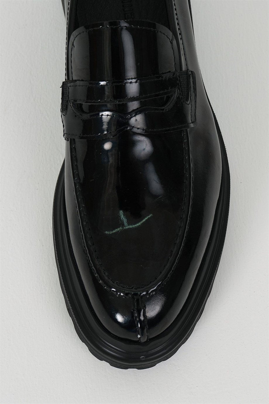 Black Patent Penny Chunky Shoes