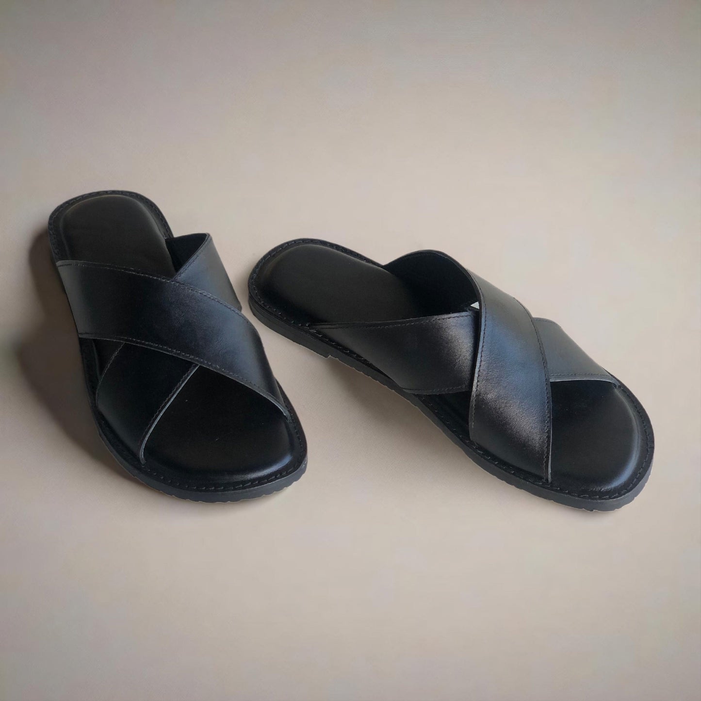 Black Strap Slippers-HS03