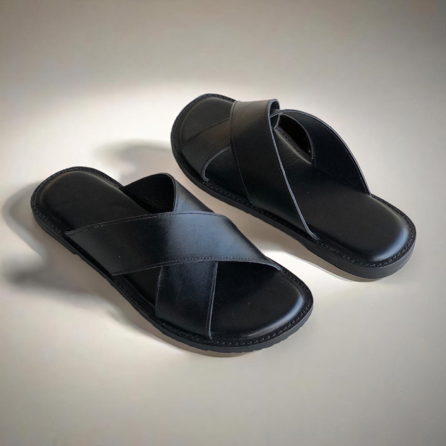 Black Strap Slippers-HS03