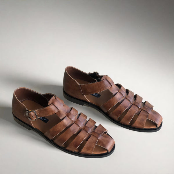 Brown Multi Strap Sandal HS-15