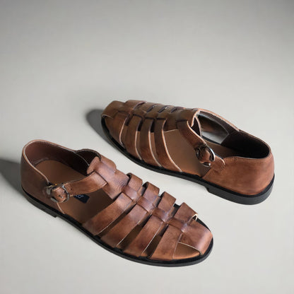 Brown Multi Strap Sandal HS-15