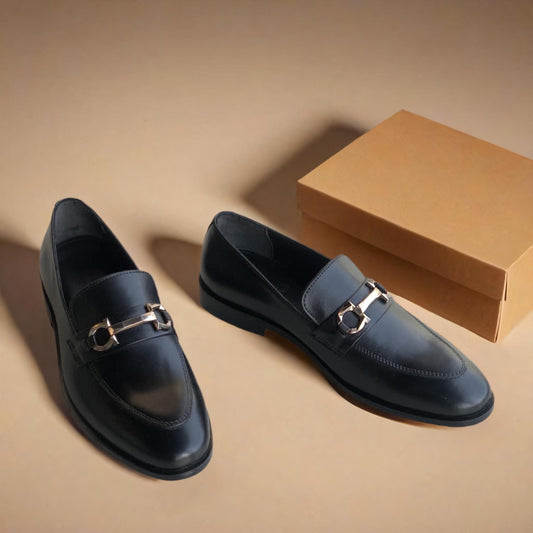 Black Crystal Buckle Loafer AL-65