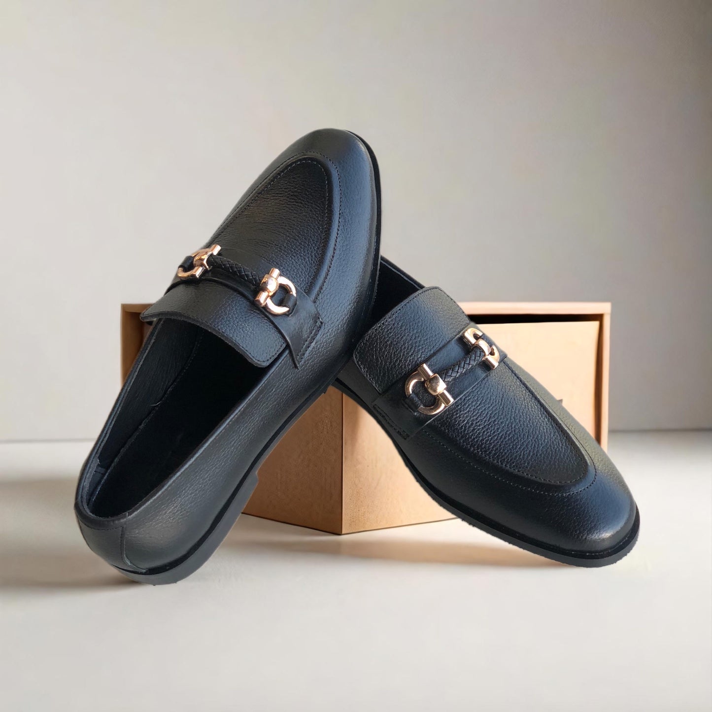 Black Grainy Loafer GB AL-66