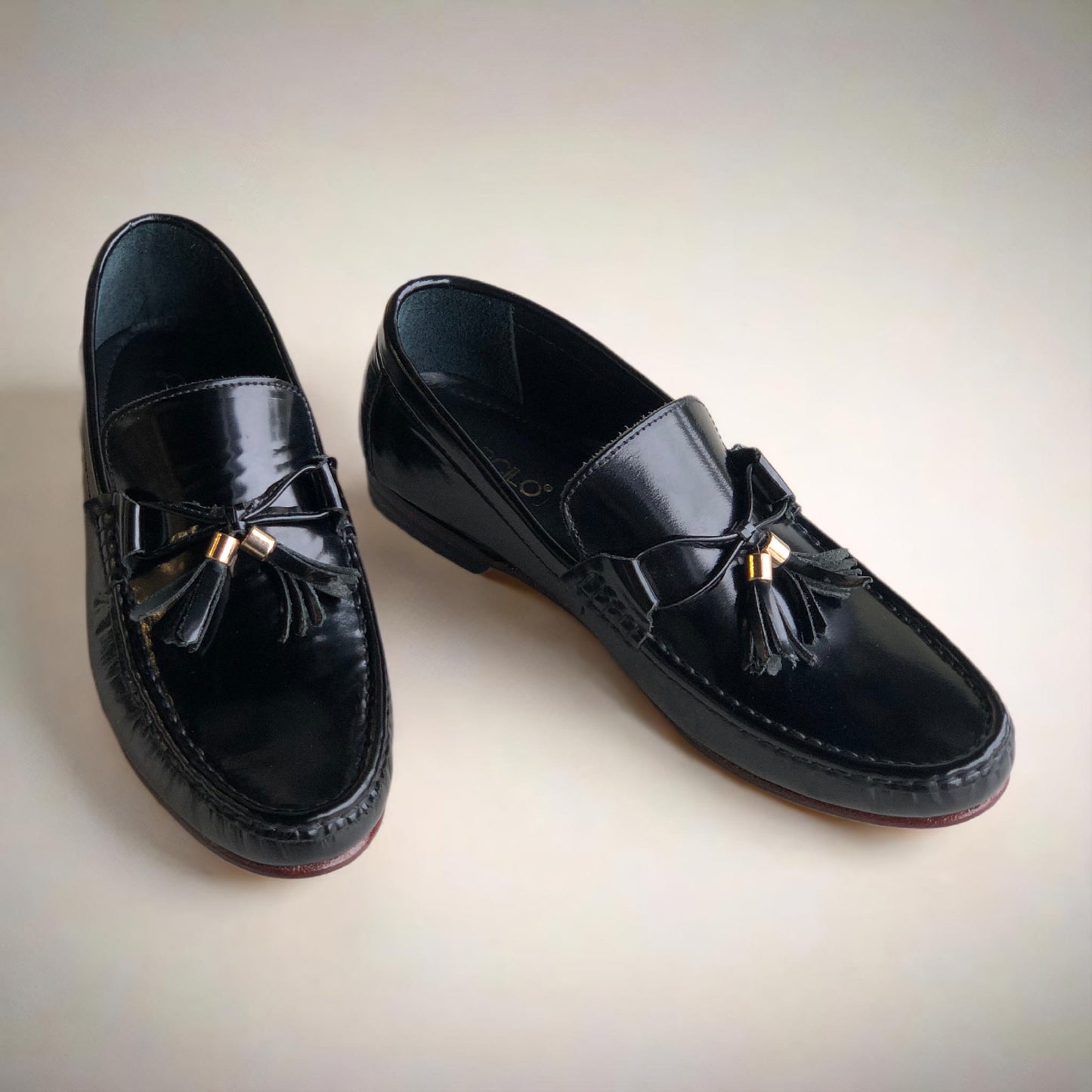 Black Calf Tassel Driving Loafer