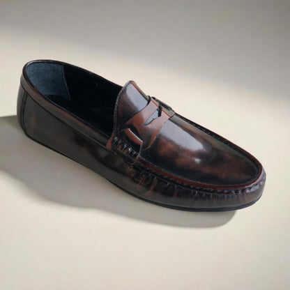 Brown Brushoff Driving Loafers