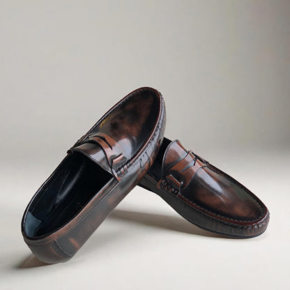 Brown Brushoff Driving Loafers