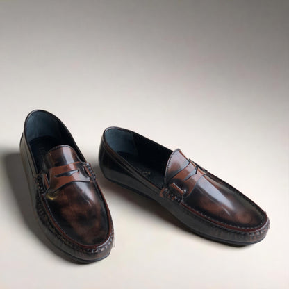 Brown Brushoff Driving Loafers