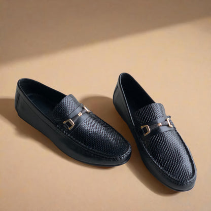 Black Printed Driving Loafer