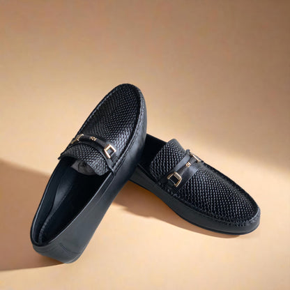 Black Printed Driving Loafer