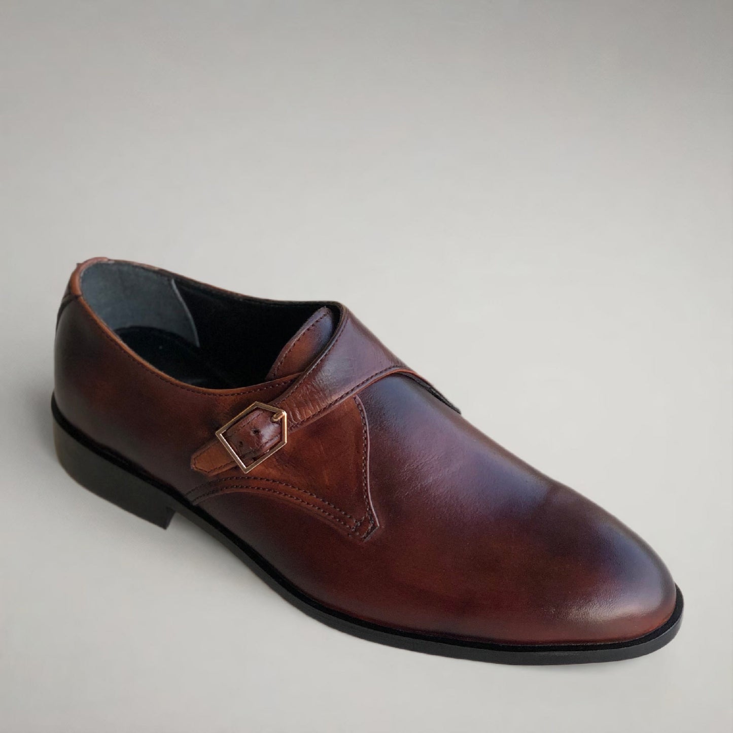 Brown Single Monk Shoes