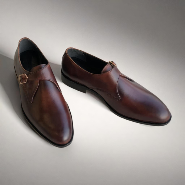 Brown Single Monk Shoes