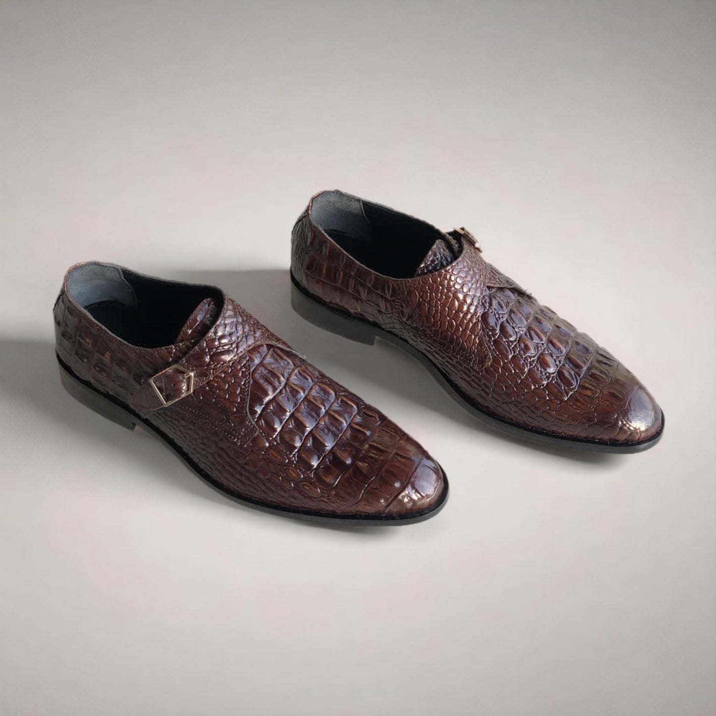 Brown Croc Single Monk