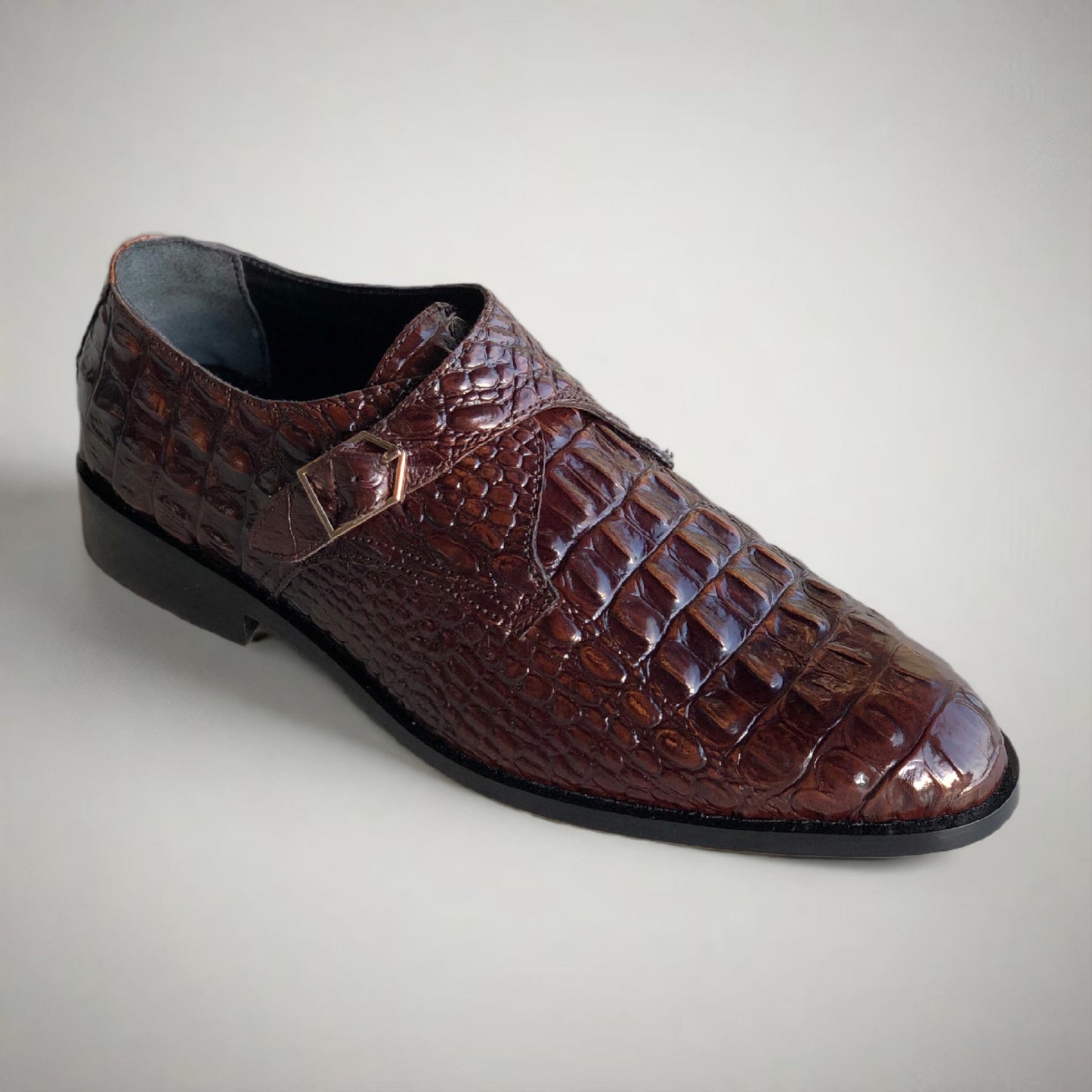 Brown Croc Single Monk