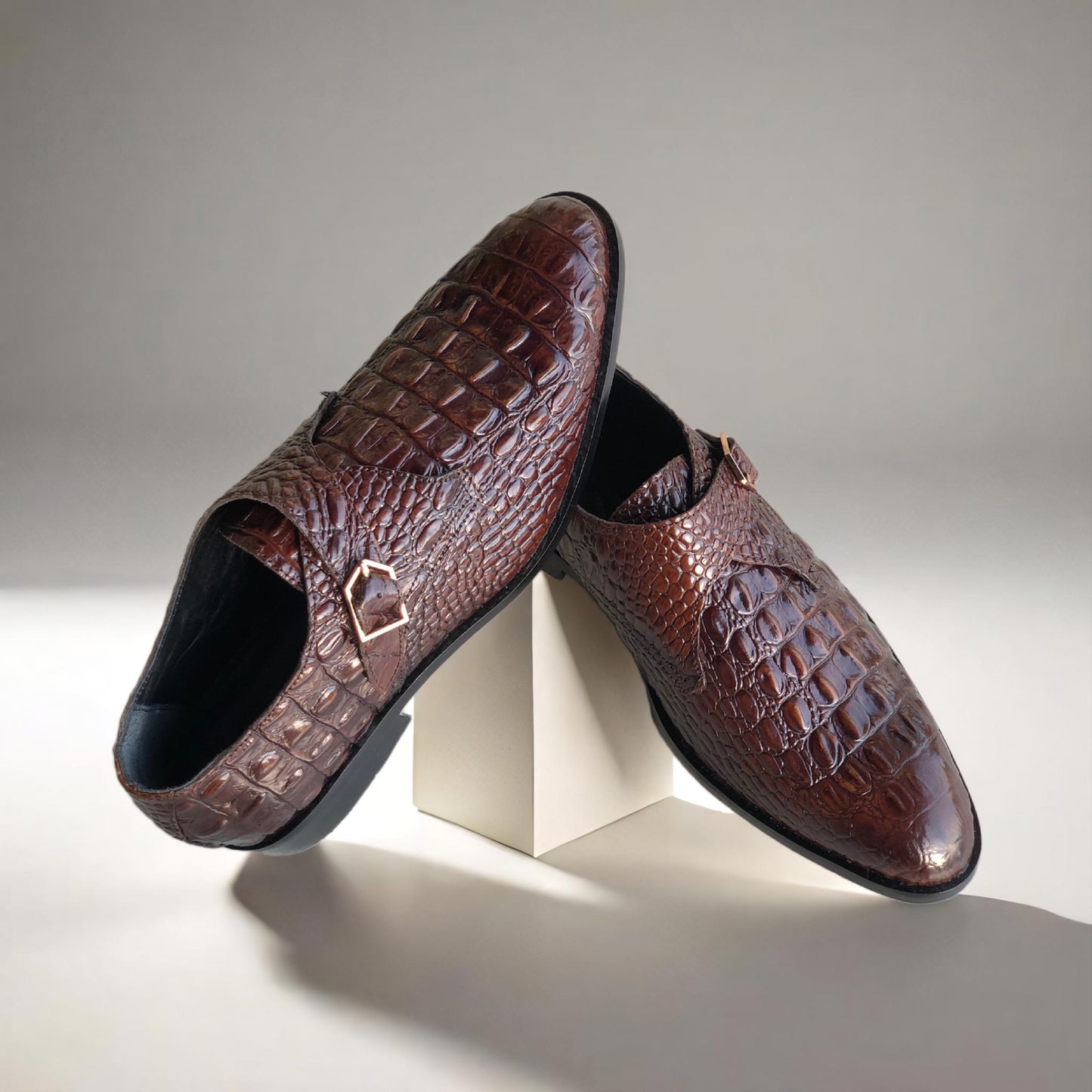 Brown Croc Single Monk