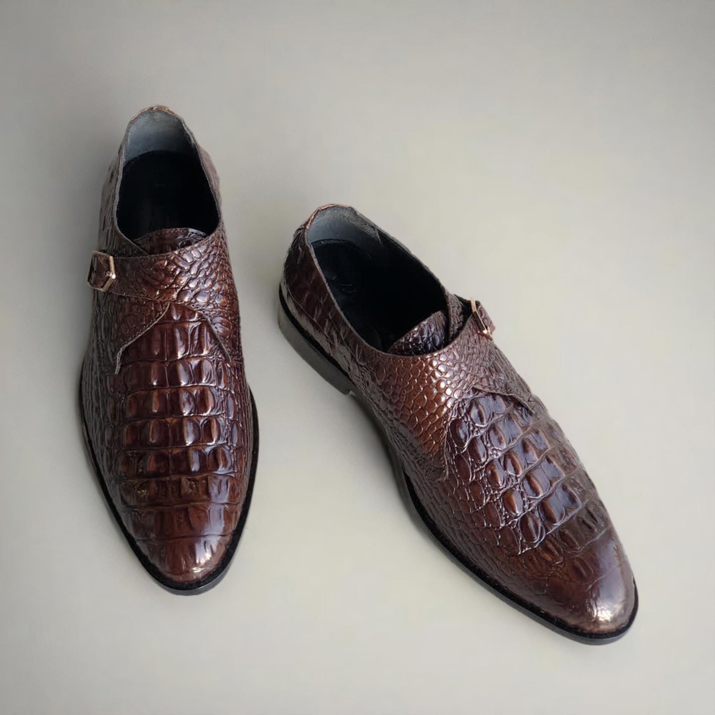 Brown Croc Single Monk