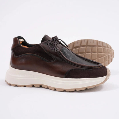 Brown Casual Leather Runners