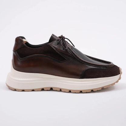 Brown Casual Leather Runners