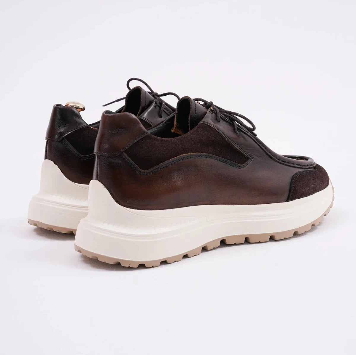 Brown Casual Leather Runners