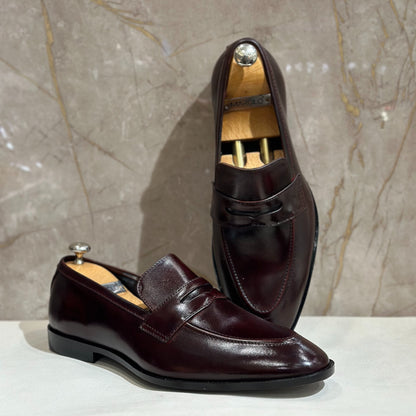 Burgundy Penny Loafers