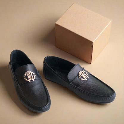 Black Grainy Driving Loafer