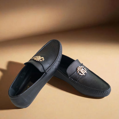 Black Grainy Driving Loafer