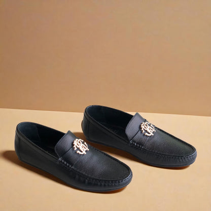 Black Grainy Driving Loafer